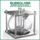 BubbGlobe filtre à eau sphérique en verre avec sa cage de protection 