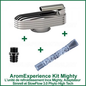 AromExperience Kit Mighty/Crafty - l'unité INOX, l'adaptateur et SlowFlow 3.0 PHT