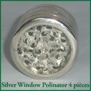 Grinder 4 pièces pollinisateur avec filtre Silver Window