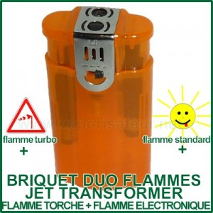 Briquet Jet Transformer Duo Flammes Torche et Standard