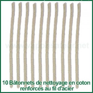Pack de 10 sticks de nettoyage en coton au fil d'acier