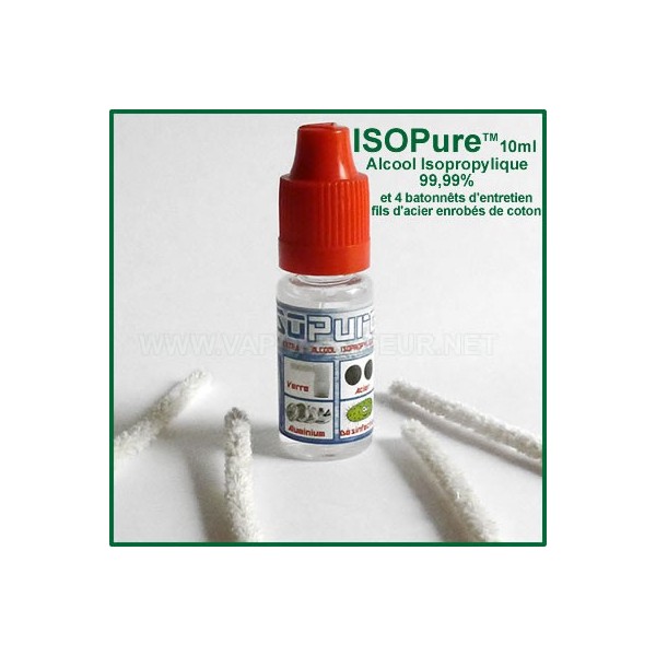 ISOPure 10ml, pack alcool isopropylique 10ml avec 4 sticks d