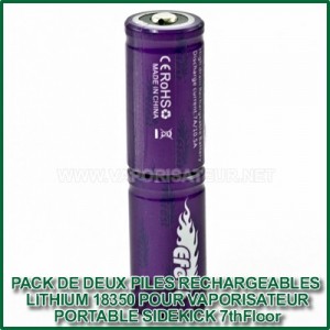 Pack de deux piles lithium rechargeables 18350 EFES SideKick
