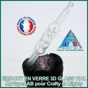 3D Glass Vial embout buccal en verre Mighty et Crafty