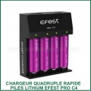 Chargeur Express Quadruple 4 piles lithium EFEST PRO C4
