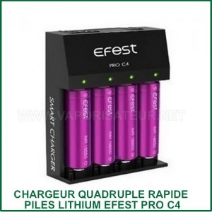 Chargeur Express Quadruple 4 accus EFEST PRO C4