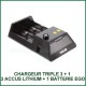 Chargeur Triple CC1 MXJO 3 piles Li-Ion et batterie EGO