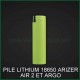Accu-pile lithium 18650 haute capacité Arizer Air 2 et Argo