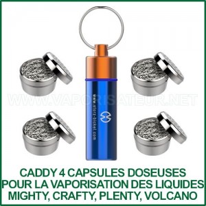 Caddy 4 capsules doseuses avec 4 coussinets à huiles