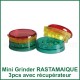 Mini Grinder Rastamaique 3 pcs avec compartiment à herbe