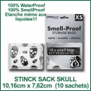 Stinck Sack Skull - sachets hermétiques petits pour herbes médicinales