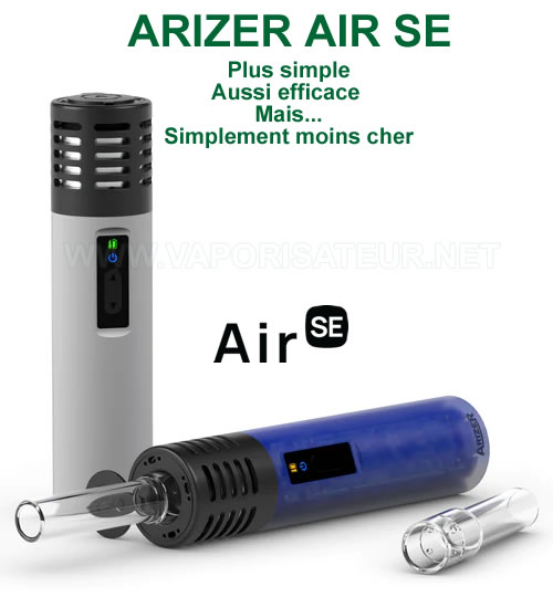 Deux finitions du vaporisateur portable Arizer Air SE Blanc et Bleu en présentation