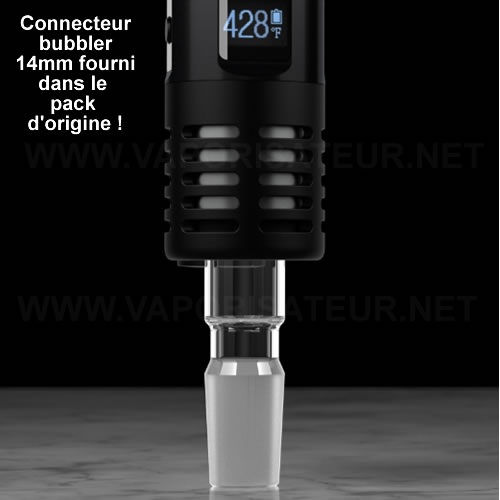 Connecteur bubbler 14mm en verre inclus dans le pack complet d'origine Arizer Air Max