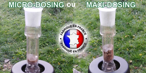 Exemple de micro-dosing avec vaporisateur Arizer Extreme Q en utilisant la chambre de remplissage Caps Bowl