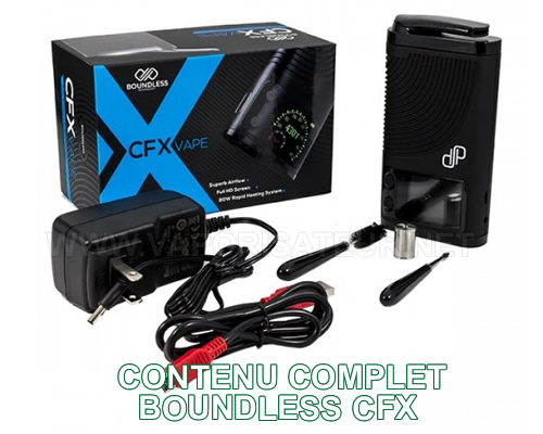 Le contenu détaillé du pack de départ du vaporisateur portable Boundless CFX