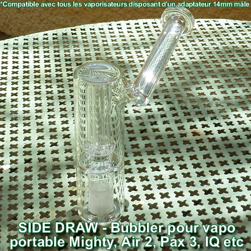 Bubbler Side Draw - water pipe portatif pour vapo portable et fixe
