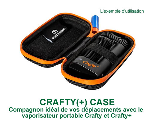L'étui de transport Smell Proof Crafty Case avec vaporisateur Crafty+ V2 à l'intérieur