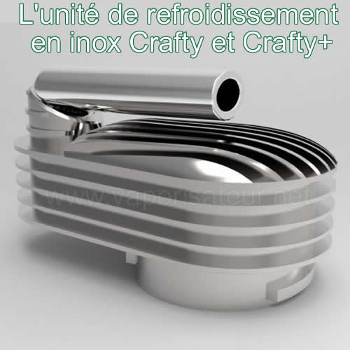 L'image 3D de l'unité de refroidissement en inox pour vaporisateurs Crafty et Crafty+