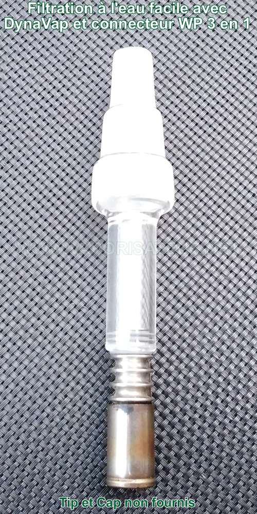 Connecteur bubbler universel 3 en 1 en verre DynaVap: 10mm, 14mm, 18mm mâle