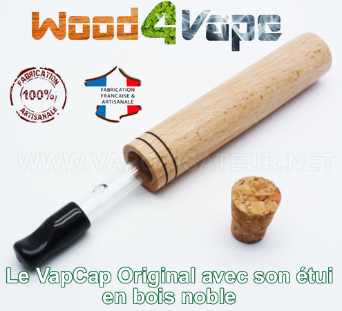VapCap Original dans son étui en bois noble de Wood4Vape