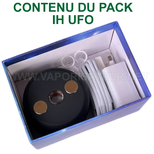 Contenu du pack complet induction heater - chauffage électrique portable UFO pour vaporizers DynaVap