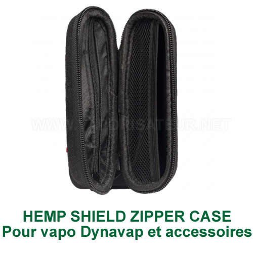 Petite sacoche-étui de transport Dynavap Hemp Shield Zipper Case 5cm x 15cm