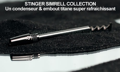 Stinger Collection condenseur téléscopique avec embout titane et refroidisseur intercooler en titane pour vaporisateurs DynaVap