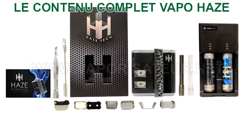Tous les accessoires du pack de départ du vaporisateur Haze V2.5