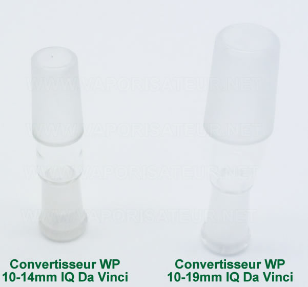 Deux convertisseurs d'adaptateur pour pipe à eau 10-14mm et 10-19mm pour vaporisateur portable IQ Da Vinci