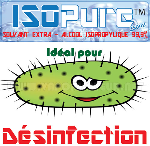 Produit désinfectant pour vaporisateur - alcool isopropylique ISOPure 250ml
