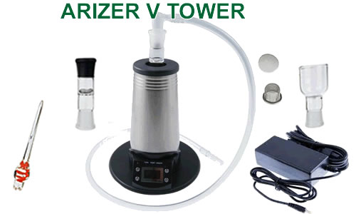 Pack au complet avec tous les accessoires vaporizer Arizer V Tower