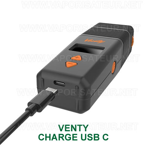 La prise USB du vaporisateur portable Venty avec le câble de chargement-usb-c